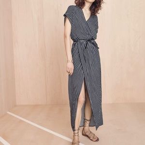 Madewell Striped Wrap Dress